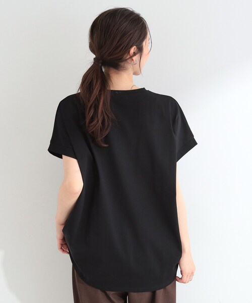 SHOO・LA・RUE(シューラルー)の「【汗じみ防止/ひんやり/S-LL】インせず着られる 刺繍ロゴTシャツ(Tシャツ/カットソー・レディース・ホワイト/ブルー/ダークグレー/ブラック/ブラウン系その他/イエロー系その他・02/01/04/03)」の17枚目の写真