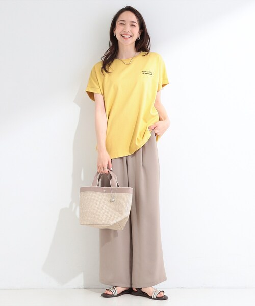 SHOO・LA・RUE(シューラルー)の「【汗じみ防止/ひんやり/S-LL】インせず着られる 刺繍ロゴTシャツ(Tシャツ/カットソー・レディース・ホワイト/ブルー/ダークグレー/ブラック/ブラウン系その他/イエロー系その他・02/01/04/03)」の22枚目の写真