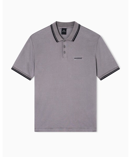 ARMANI EXCHANGE(アルマーニエクスチェンジ)の「【A|X アルマーニ エクスチェンジ】AXロゴ コットンピケ 半袖ポロシャツ/REGULAR(ポロシャツ・メンズ・チャコールグレー×ブラック・X-SMALL/LARGE)」の3枚目の写真