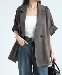 五分袖オーバーサイズジャケット 無地