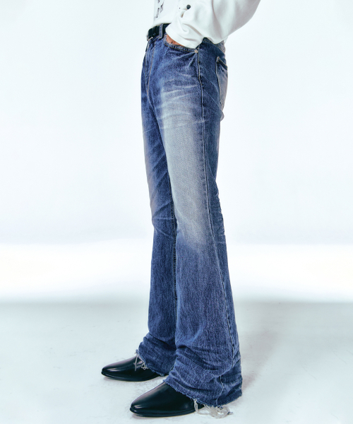 LANARCHIVE（ランアーカイブ）の「[0077] フレアラインブーツカットデニム - ブルー（デニムパンツ・メンズ・ブルー・SMALL/MEDIUM/LARGE）」の2枚目の写真