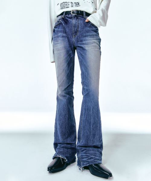 LANARCHIVE（ランアーカイブ）の「[0077] フレアラインブーツカットデニム - ブルー（デニムパンツ・メンズ・ブルー・SMALL/MEDIUM/LARGE）」の4枚目の写真