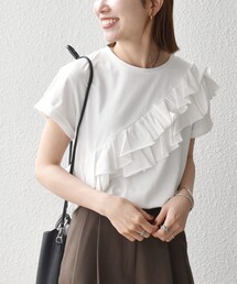 SHIPS any:〈洗濯機可能〉ジャージー フリル TEE