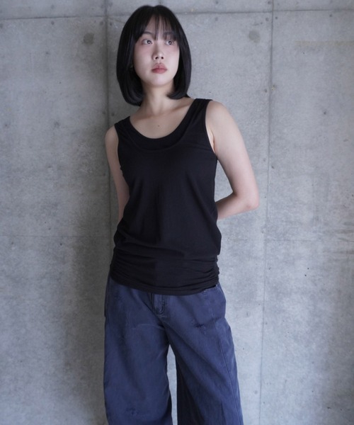 LCDC TM(エルシーディーシーティーエム)の「SHAPED HEM TANK TOP(タンクトップ・レディース・ブラック/グレー・S/M)」の7枚目の写真