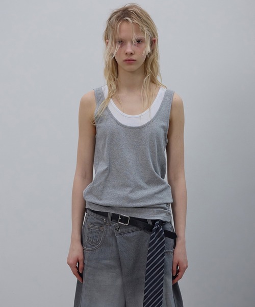 LCDC TM(エルシーディーシーティーエム)の「SHAPED HEM TANK TOP(タンクトップ・レディース・ブラック/グレー・S/M)」の14枚目の写真