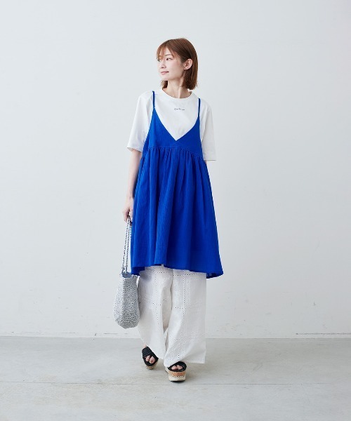 IEDIT(イディット)の「IEDIT 接触冷感加工がうれしい配色ワンポイントロゴTシャツ(Tシャツ/カットソー・レディース・ネイビー/オフホワイト/ブラック・L/S/LL/M/3L)」の10枚目の写真