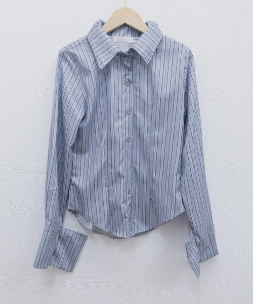 Miniministore(ミニミニストア)の「きれいめ襟付き ストライプ柄 長袖シャツ(シャツ/ブラウス・レディース・ブルーグレー・M/L)」の18枚目の写真