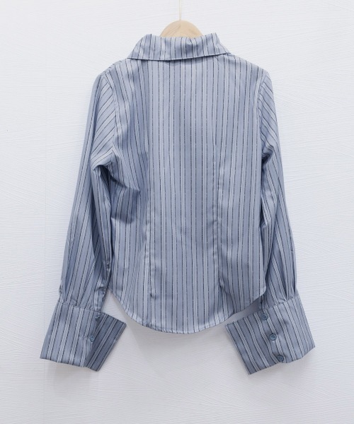 Miniministore(ミニミニストア)の「きれいめ襟付き ストライプ柄 長袖シャツ(シャツ/ブラウス・レディース・ブルーグレー・M/L)」の19枚目の写真