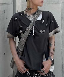 Devil Kim（デビルキム）の「【DEVIL KIM】LAYERED BURNT T-SHIRT / 【デビルキム】レイヤード迷彩ダメージ半袖Tシャツ（Tシャツ/カットソー）」