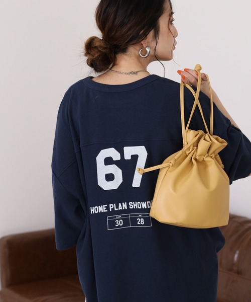 Arinomama(アリノママ)の「16s空紡糸天竺 220g/㎡ アンサンブルTシャツ 半端袖(Tシャツ/カットソー・レディース・ブラック/ライトパープル/ネイビー/アイボリー・FREE)」の1枚目の写真