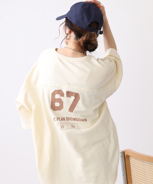 Arinomama(アリノママ)の「16s空紡糸天竺 220g/㎡ アンサンブルTシャツ 半端袖(Tシャツ/カットソー・レディース・ブラック/ライトパープル/ネイビー/アイボリー・FREE)」の2枚目の写真