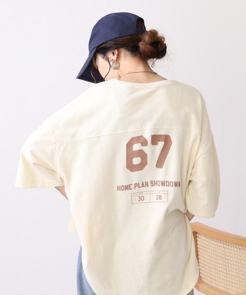 Arinomama(アリノママ)の「16s空紡糸天竺 220g/㎡ アンサンブルTシャツ 半端袖(Tシャツ/カットソー・レディース・ブラック/ライトパープル/ネイビー/アイボリー・FREE)」の5枚目の写真