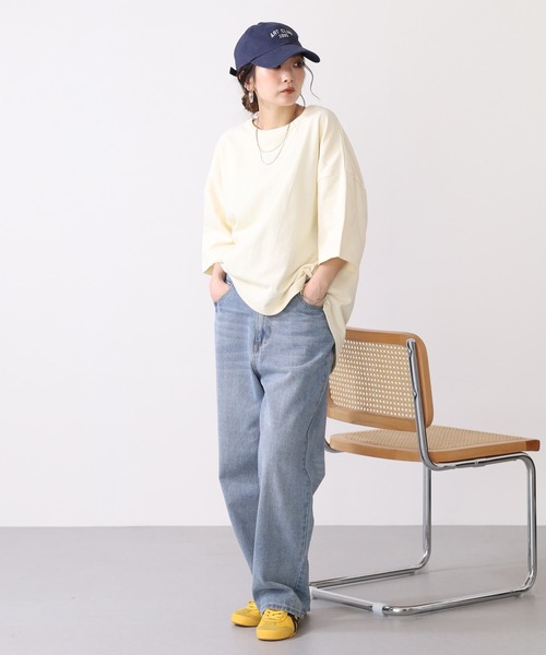 Arinomama(アリノママ)の「16s空紡糸天竺 220g/㎡ アンサンブルTシャツ 半端袖(Tシャツ/カットソー・レディース・ブラック/ライトパープル/ネイビー/アイボリー・FREE)」の10枚目の写真