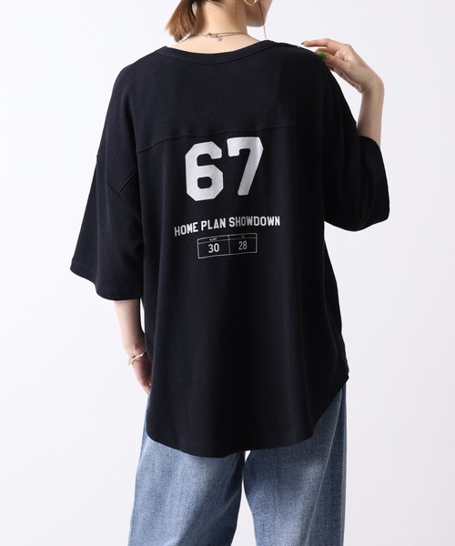 Arinomama(アリノママ)の「16s空紡糸天竺 220g/㎡ アンサンブルTシャツ 半端袖(Tシャツ/カットソー・レディース・ブラック/ライトパープル/ネイビー/アイボリー・FREE)」の15枚目の写真