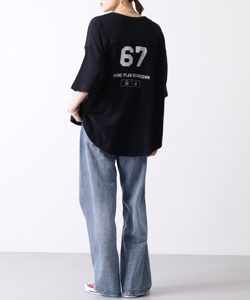 Arinomama(アリノママ)の「16s空紡糸天竺 220g/㎡ アンサンブルTシャツ 半端袖(Tシャツ/カットソー・レディース・ブラック/ライトパープル/ネイビー/アイボリー・FREE)」の18枚目の写真