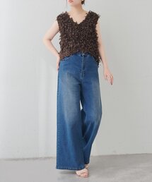 natural couture | ゆるストレートストレッチセルフカットデニム(デニムパンツ)