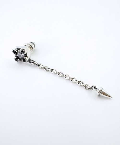 bizarre(ビザール)の「Bizarre ビザール スパイクドロップロングシルバーピアス(SILVER)(ピアス(片耳用)・レディース・ブルー/クリア・FREE)」の5枚目の写真