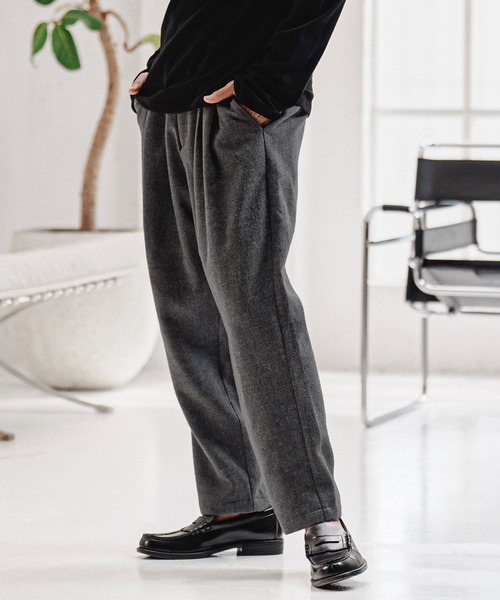 CAMBIO（カンビオ）の「mp15212-Wool Blend Brushed Tapered Pants テーパードパンツ(A70226cmb)（その他パンツ・メンズ・ブラウン/ブラック/チャコール/ベージュ・S/M/L）」の2枚目の写真