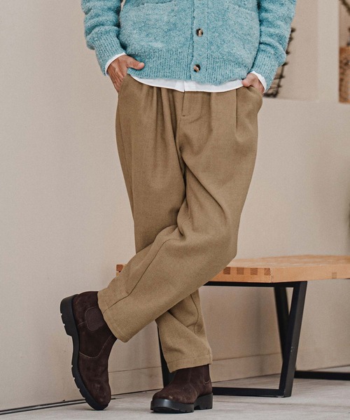 CAMBIO（カンビオ）の「mp15212-Wool Blend Brushed Tapered Pants テーパードパンツ(A70226cmb)（その他パンツ・メンズ・ブラウン/ブラック/チャコール/ベージュ・S/M/L）」の6枚目の写真