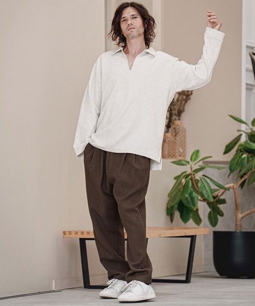 CAMBIO（カンビオ）の「mp15212-Wool Blend Brushed Tapered Pants テーパードパンツ(A70226cmb)（その他パンツ・メンズ・ブラウン/ブラック/チャコール/ベージュ・S/M/L）」の14枚目の写真