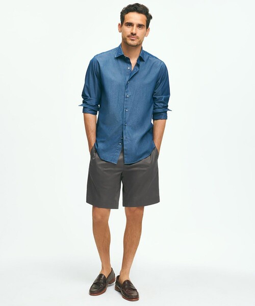 BROOKS BROTHERS(ブルックスブラザーズ)の「ストレッチコットン ライトウエイトアドバンテージチノ プレーンフロント 9inショーツ(その他パンツ・メンズ・グレー・32inch/34inch)」の3枚目の写真