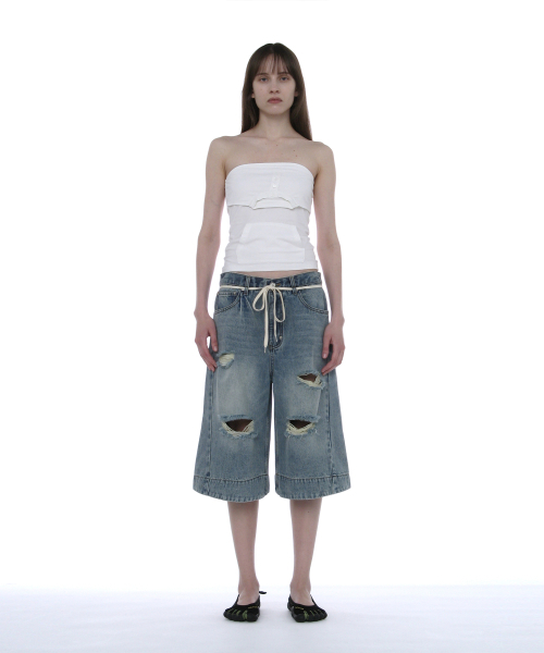 PARTIMENTO WOMEN(パルティメントウィメン)の「ディコンストラクテッドストラップレストップ_ホワイト(Tシャツ/カットソー・レディース・その他・SMALL/MEDIUM/LARGE)」の2枚目の写真