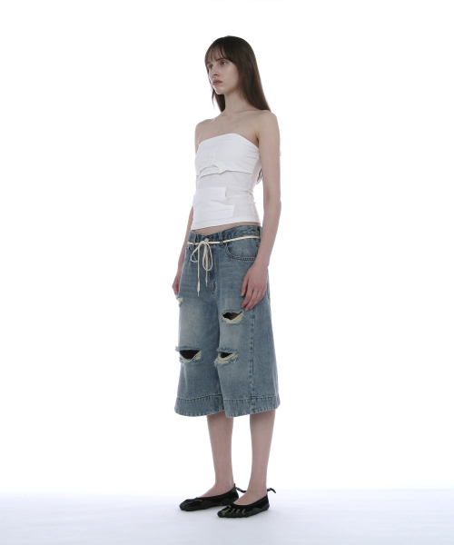 PARTIMENTO WOMEN(パルティメントウィメン)の「ディコンストラクテッドストラップレストップ_ホワイト(Tシャツ/カットソー・レディース・その他・SMALL/MEDIUM/LARGE)」の3枚目の写真