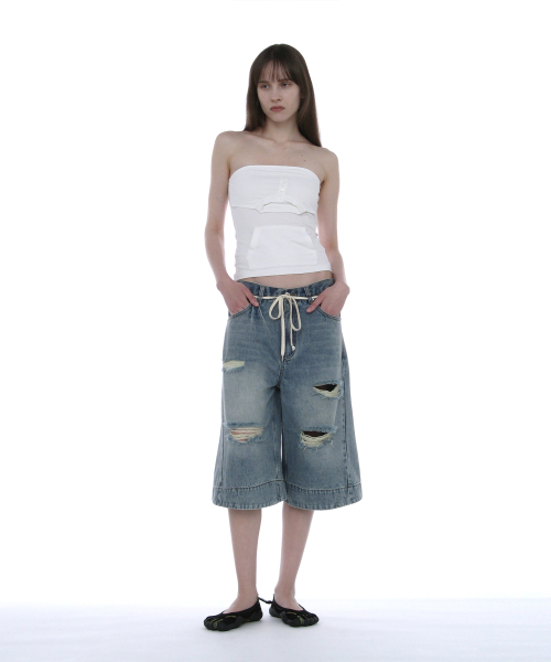 PARTIMENTO WOMEN(パルティメントウィメン)の「ディコンストラクテッドストラップレストップ_ホワイト(Tシャツ/カットソー・レディース・その他・SMALL/MEDIUM/LARGE)」の6枚目の写真