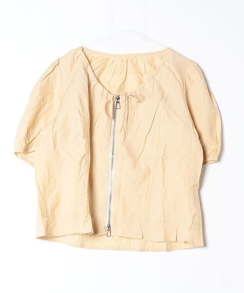 gossip！ロサンゼルス（ゴシップロサンゼルス）の「リボン付きダブルジップパフスリーブブラウス（シャツ/ブラウス・レディース・ライトイエロー/ホワイト・XL/L）」の10枚目の写真