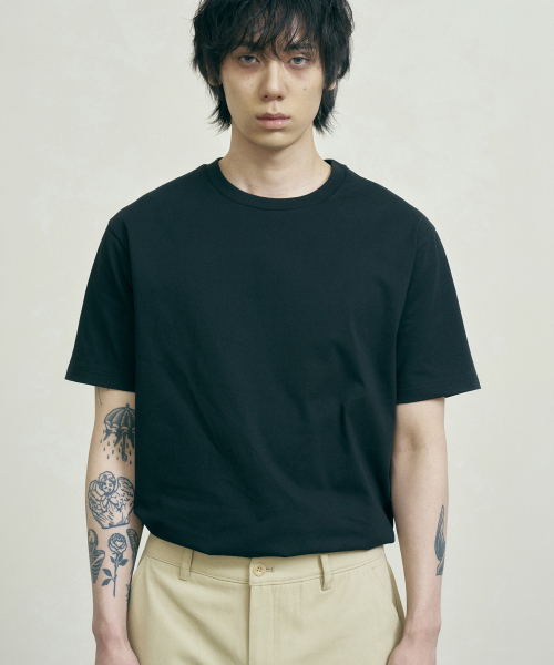 FERNOV(ペルノブ)の「エッセンシャル半袖Tシャツ5色(Tシャツ/カットソー・メンズ・ホワイト/ブラック/グレー/チャコール/ネイビー・1/2/3/4/5)」の9枚目の写真