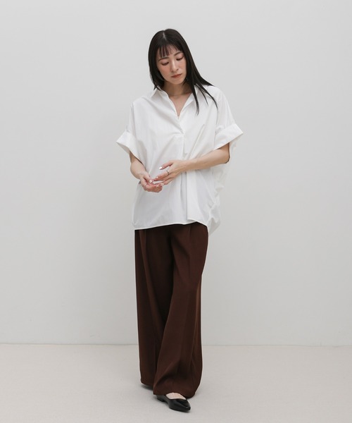 select MOCA(セレクトモカ)の「オーバーサイズスキッパーシャツ(シャツ/ブラウス・レディース・グレイッシュベージュ/ブラック/オフホワイト・FREE)」の13枚目の写真