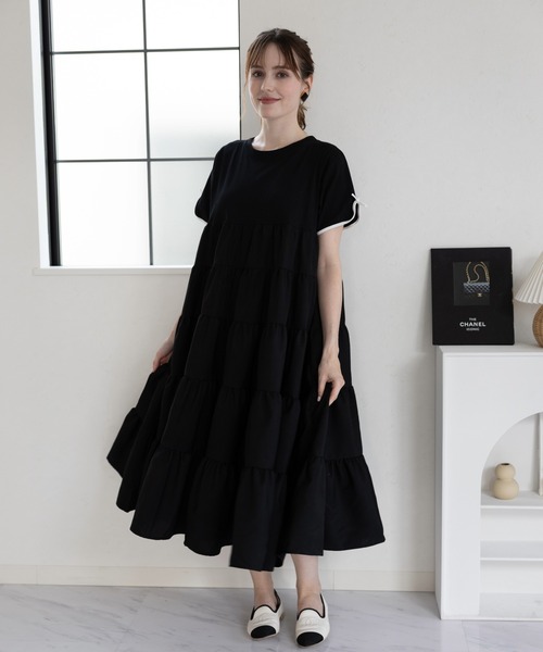 M y u(ミュー)の「【販売後1分で完売したアイテム】ティアードワンピース(ワンピース・レディース・ブラック系1/Black・FREE)」の6枚目の写真