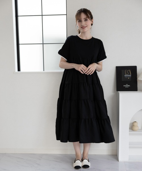 M y u(ミュー)の「【販売後1分で完売したアイテム】ティアードワンピース(ワンピース・レディース・ブラック系1/Black・FREE)」の7枚目の写真