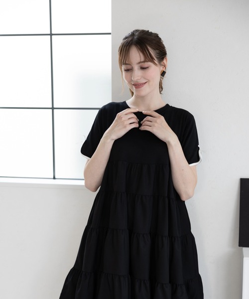 M y u(ミュー)の「【販売後1分で完売したアイテム】ティアードワンピース(ワンピース・レディース・ブラック系1/Black・FREE)」の11枚目の写真