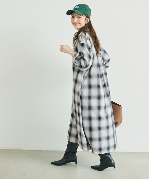 coca(coca)(コカ)の「チェックシャツワンピース(シャツワンピース・レディース・B/A・L/M)」の10枚目の写真