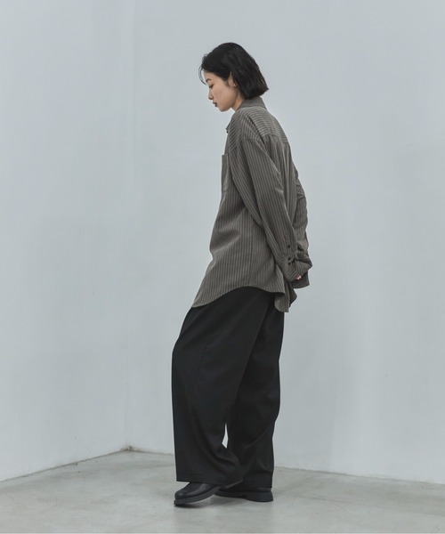 feepur(フェピュール)の「ビンテージライクストライプシャツ(シャツ/ブラウス・レディース・チャコールグレー/アイボリー・MEDIUM)」の9枚目の写真