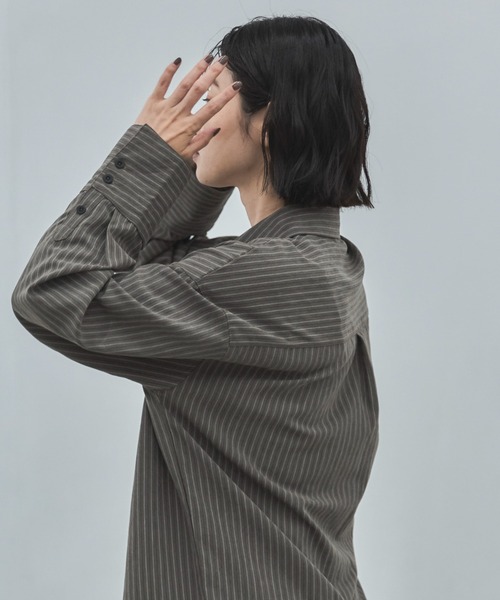 feepur(フェピュール)の「ビンテージライクストライプシャツ(シャツ/ブラウス・レディース・チャコールグレー/アイボリー・MEDIUM)」の17枚目の写真