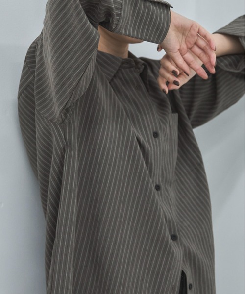 feepur(フェピュール)の「ビンテージライクストライプシャツ(シャツ/ブラウス・レディース・チャコールグレー/アイボリー・MEDIUM)」の22枚目の写真