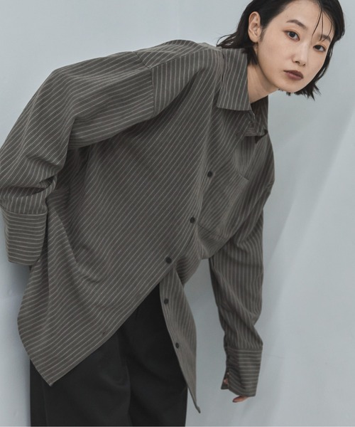 feepur(フェピュール)の「ビンテージライクストライプシャツ(シャツ/ブラウス・レディース・チャコールグレー/アイボリー・MEDIUM)」の19枚目の写真