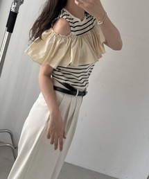 convertible shoulder frill border tops