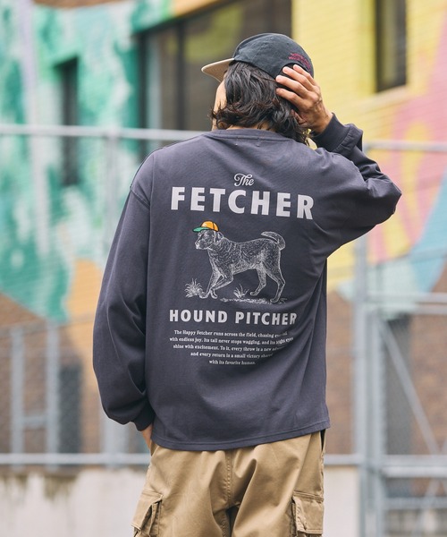 THE CRAFT CREW PRODUCTS（ザクラフトクループロダクツ）の「ドッグ クラシックグラフィック ヘビーウェイト オーバーサイズ 長袖Tシャツ【THE CRAFT CREW PRODUCTS】（Tシャツ/カットソー・メンズ・アッシュグレー/ホワイト系/チャコール/モカ/オフホワイト・S/L/M）」の10枚目の写真