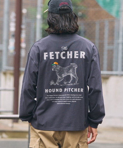 THE CRAFT CREW PRODUCTS（ザクラフトクループロダクツ）の「ドッグ クラシックグラフィック ヘビーウェイト オーバーサイズ 長袖Tシャツ【THE CRAFT CREW PRODUCTS】（Tシャツ/カットソー・メンズ・アッシュグレー/ホワイト系/チャコール/モカ/オフホワイト・S/L/M）」の12枚目の写真