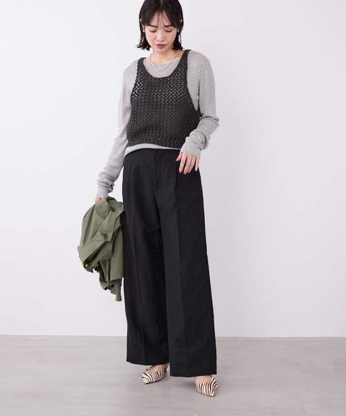 MICA&DEAL(マイカ&ディール)の「レイヤードニットタンク(ニット/セーター・レディース・ブラック/アイボリー・FREE)」の10枚目の写真