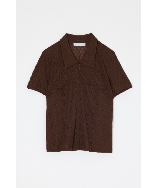 MOUSSY(マウジー)の「LACY ZIP UP シャツ(シャツ/ブラウス・レディース・ライトグリーン/オフホワイト/ダークブラウン・FREE)」の1枚目の写真