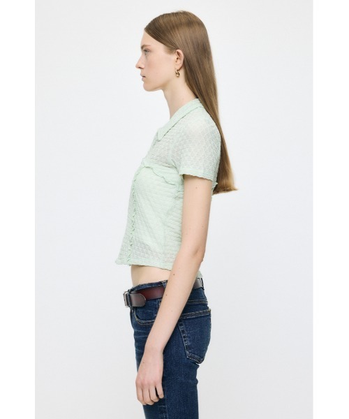 MOUSSY(マウジー)の「LACY ZIP UP シャツ(シャツ/ブラウス・レディース・ライトグリーン/オフホワイト/ダークブラウン・FREE)」の18枚目の写真
