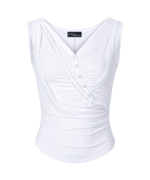 PLEASENOFOLLOW（プリーズノーフォロー）の「Deba Sleeveless Top (White)（Tシャツ/カットソー・レディース・その他・FREE）」の2枚目の写真