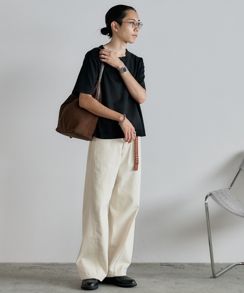 WYM LIDNM(ウィム バイ リドム)の「T/C COMPACT KNIT HENLEY TEE(Tシャツ/カットソー・メンズ・ブラック/ライトグレー/グレー・M/S/L)」の12枚目の写真