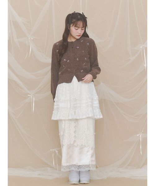 merry jenny(メリージェニー)の「fluffy laceナロースカート(スカート・レディース・ピンク/アイボリー・FREE)」の15枚目の写真
