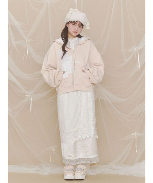 merry jenny(メリージェニー)の「fluffy laceナロースカート(スカート・レディース・ピンク/アイボリー・FREE)」の17枚目の写真