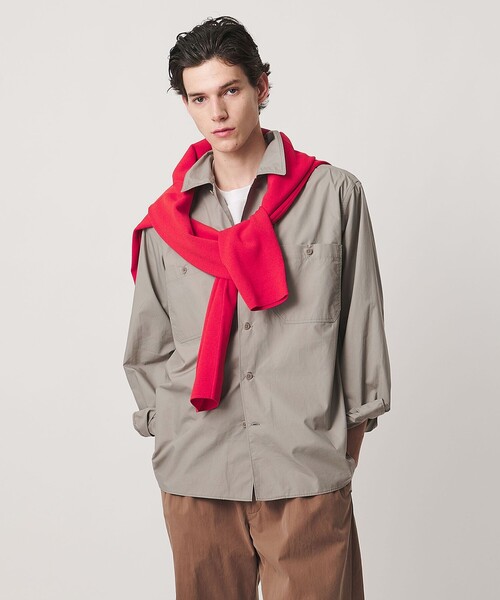 UNITED ARROWS(ユナイテッドアローズ)の「シオタ ダブルポケット オーバーシャツ「 SLOW & 」(シャツ/ブラウス・メンズ・ライトグレー/グレー系・M/S/XL/L)」の2枚目の写真